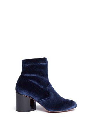 Main View - Click To Enlarge - CLERGERIE - 'Kosst' sculptural heel velvet ankle boots