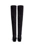 Back View - Click To Enlarge - CLERGERIE - 'Mepe' patent heel suede thigh high sock boots