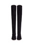 Front View - Click To Enlarge - CLERGERIE - 'Mepe' patent heel suede thigh high sock boots