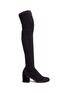 Main View - Click To Enlarge - CLERGERIE - 'Mepe' patent heel suede thigh high sock boots