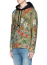 Front View - Click To Enlarge - GUCCI - 'Flora Snake' print hoodie