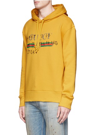 Front View - Click To Enlarge - GUCCI - Slogan print hoodie
