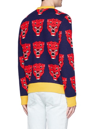 Back View - Click To Enlarge - GUCCI - Tiger jacquard wool sweater