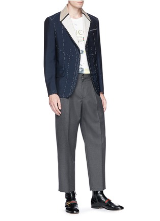 Figure View - Click To Enlarge - GUCCI - 'Work In Progress' stitch mohair-wool blazer
