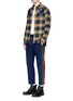 Figure View - Click To Enlarge - GUCCI - Web outseam wool-mohair cropped jogging pants