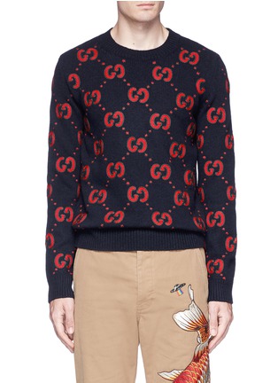 Main View - Click To Enlarge - GUCCI - Logo embroidered hare appliqué wool sweater