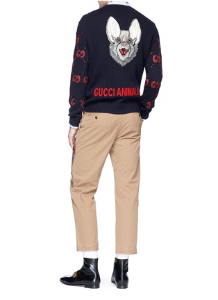 Figure View - Click To Enlarge - GUCCI - Logo embroidered hare appliqué wool sweater