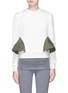 Main View - Click To Enlarge - PHVLO - Detachable ruffle zip back pouch sweatshirt