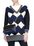 Figure View - Click To Enlarge - STRATHBERRY - 'East/West' colourblock leather crossbody bag