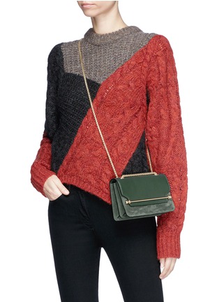 Figure View - Click To Enlarge - STRATHBERRY - 'East/West' mini leather flap suede crossbody bag