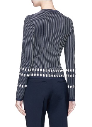 Figure View - Click To Enlarge - ALAÏA - Stripe jacquard knit cropped cardigan