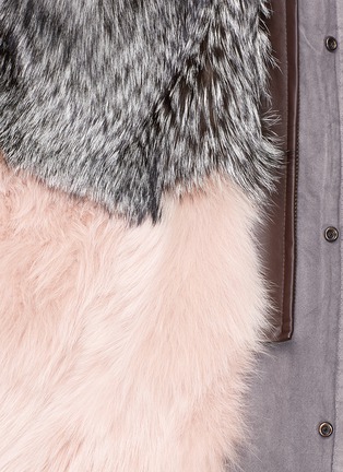 Detail View - Click To Enlarge - MR & MRS ITALY - Raccoon and fox hood fur midi parka