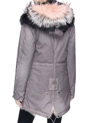 Back View - Click To Enlarge - MR & MRS ITALY - Raccoon and fox hood fur midi parka