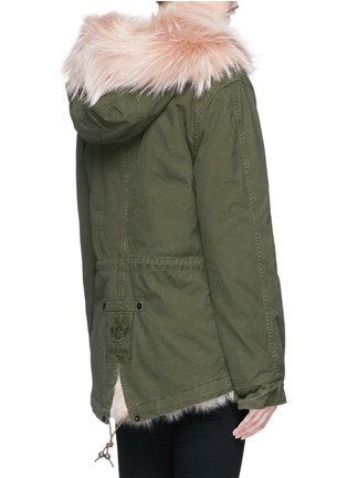 Back View - Click To Enlarge - MR & MRS ITALY - Raccoon hood fox fur mini parka