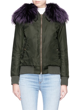 Main View - Click To Enlarge - MR & MRS ITALY - Raccoon fur hood bomber jacket