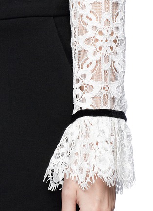 Detail View - Click To Enlarge - 68244 - 'Eclipse' velvet pussybow corded floral lace shirt