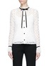 Main View - Click To Enlarge - 68244 - 'Eclipse' velvet pussybow corded floral lace shirt