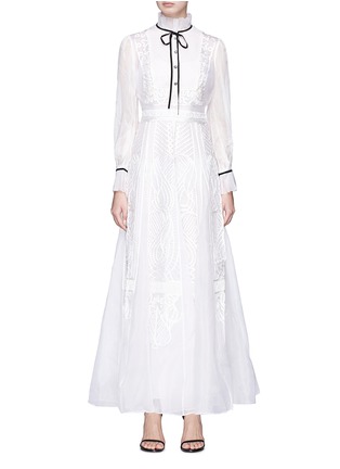 Main View - Click To Enlarge - 68244 - 'Imperium' ribbon embroidered silk organza maxi dress