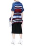Back View - Click To Enlarge - SONIA RYKIEL - Fringed peplum mixed knit sweater