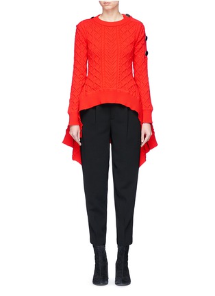 Main View - Click To Enlarge - SONIA RYKIEL - 'Aran' flared cable knit sweater