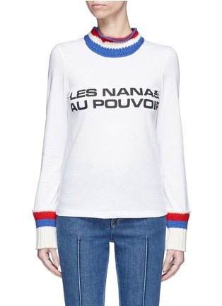 Main View - Click To Enlarge - SONIA RYKIEL - 'LES NANAS AU POUVOIR' slogan print long sleeve T-shirt