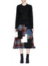 Main View - Click To Enlarge - SONIA RYKIEL - Bouclé and denim patchwork twill dress