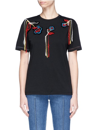 Main View - Click To Enlarge - SONIA RYKIEL - Bouclé patchwork embroidered T-shirt