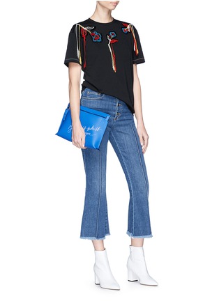 Figure View - Click To Enlarge - SONIA RYKIEL - Bouclé patchwork embroidered T-shirt
