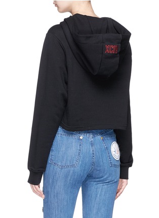 Back View - Click To Enlarge - GCDS - Logo embroidered cropped hoodie