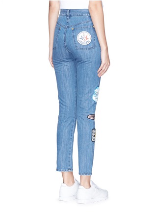 Back View - Click To Enlarge - GCDS - Graphic patch high rise jeans