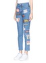 Front View - Click To Enlarge - GCDS - Graphic patch high rise jeans