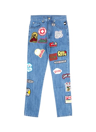 Main View - Click To Enlarge - GCDS - Graphic patch high rise jeans