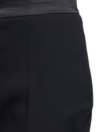 Detail View - Click To Enlarge - OSCAR DE LA RENTA - Satin trim virgin wool twill pants