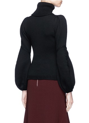 Back View - Click To Enlarge - OSCAR DE LA RENTA - Cocoon sleeve virgin wool turtleneck sweater