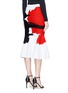 Back View - Click To Enlarge - OSCAR DE LA RENTA - Abstract knit flared fishtail skirt