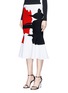 Front View - Click To Enlarge - OSCAR DE LA RENTA - Abstract knit flared fishtail skirt