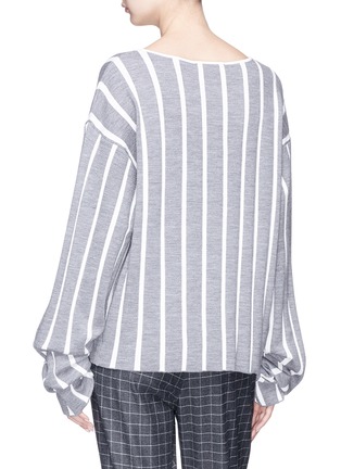 Figure View - Click To Enlarge - DAWEI - Stripe jacquard boat neck sweater