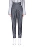 Main View - Click To Enlarge - DAWEI - Windowpane check pleated cropped flannel pants
