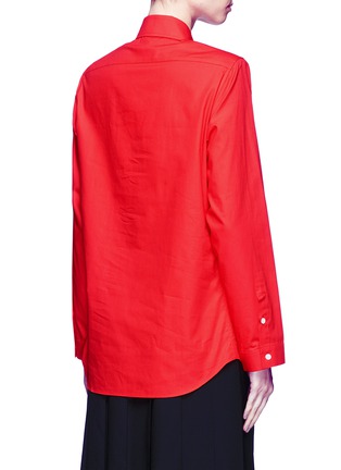 Back View - Click To Enlarge - SHUSHU/TONG - Asymmetric collar padded shoulder poplin shirt