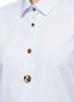 Detail View - Click To Enlarge - SHUSHU/TONG - Petal cuff mixed button stripe poplin shirt