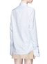 Back View - Click To Enlarge - SHUSHU/TONG - Petal cuff mixed button stripe poplin shirt