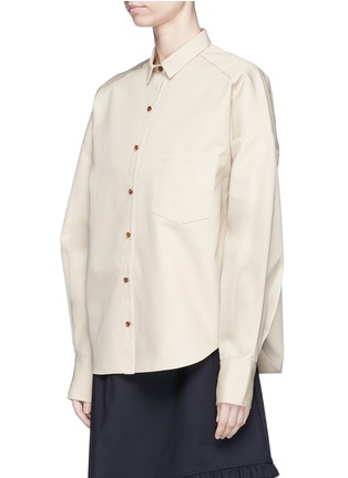 Front View - Click To Enlarge - SHUSHU/TONG - Cocoon sleeve canvas shirt