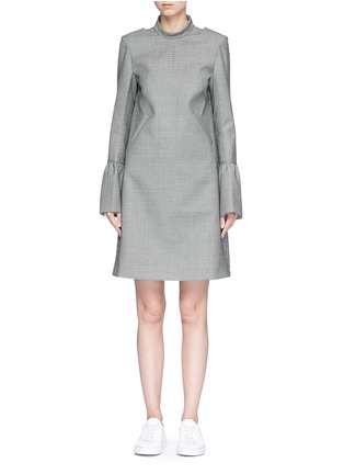 Main View - Click To Enlarge - SHUSHU/TONG - Open back halterneck wool houndstooth dress