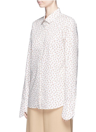 Front View - Click To Enlarge - SHUSHU/TONG - Petal cuff floral print Oxford shirt