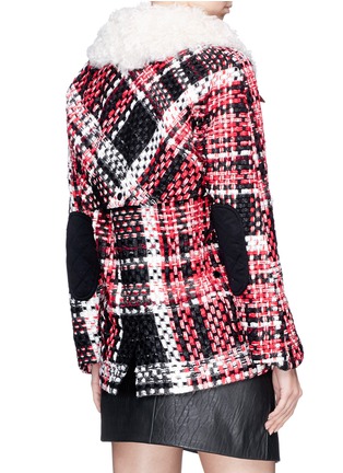 Figure View - Click To Enlarge - RAG & BONE - 'Antoine' shearling collar check plaid tweed jacket