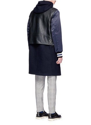 Back View - Click To Enlarge - COACH - Bomber jacket overlay wool coat