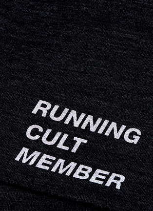  - SATISFY - 'Running Cult Member' reflective print Merino wool beanie