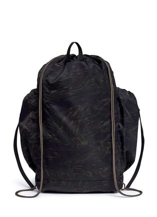 Detail View - Click To Enlarge - SATISFY - Camouflage print drawstring backpack