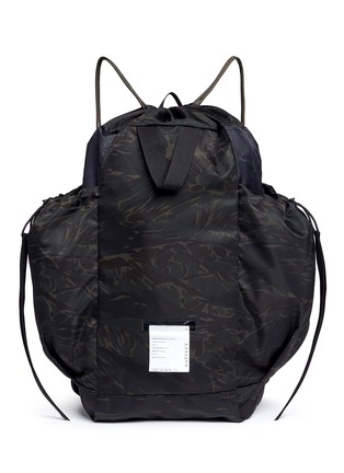 Main View - Click To Enlarge - SATISFY - Camouflage print drawstring backpack