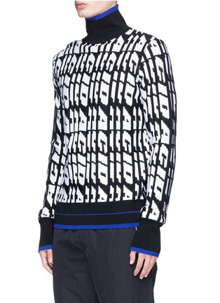 Front View - Click To Enlarge - TIM COPPENS - 'Acid' jacquard wool turtleneck sweater